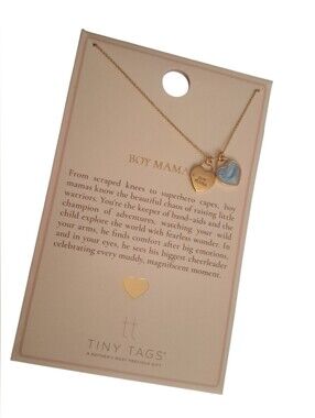 NWT Tiny Tags "A mother's Most Precious Gift" GOLD "BOY MAMA" NECKLACE🩵🌟